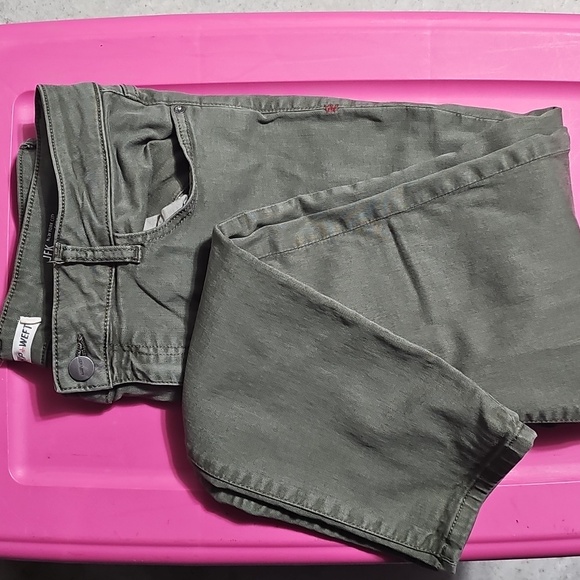 Warp + Weft Olive Green Women's Straight Leg Jeans - Picture 3 of 7